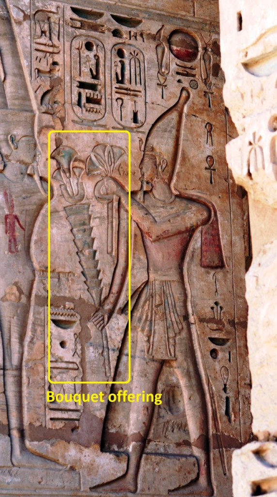 Egyptian art Ramses bouquets Medinet Habu