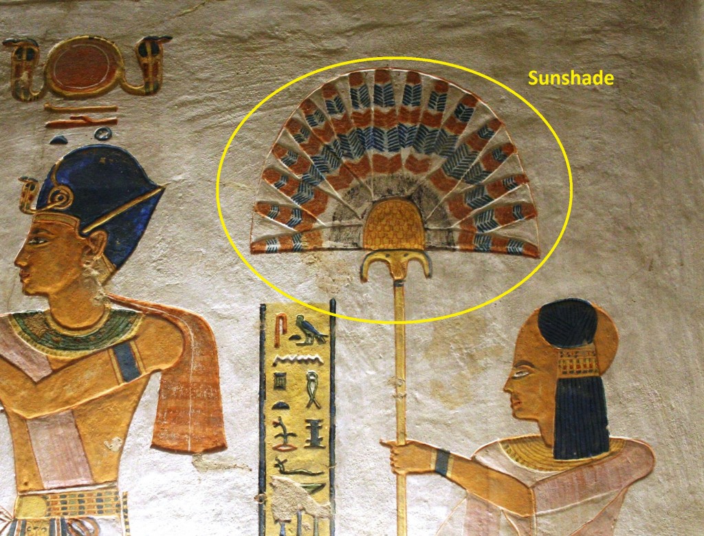 Egyptian art sunshade fan Ramses QV 44